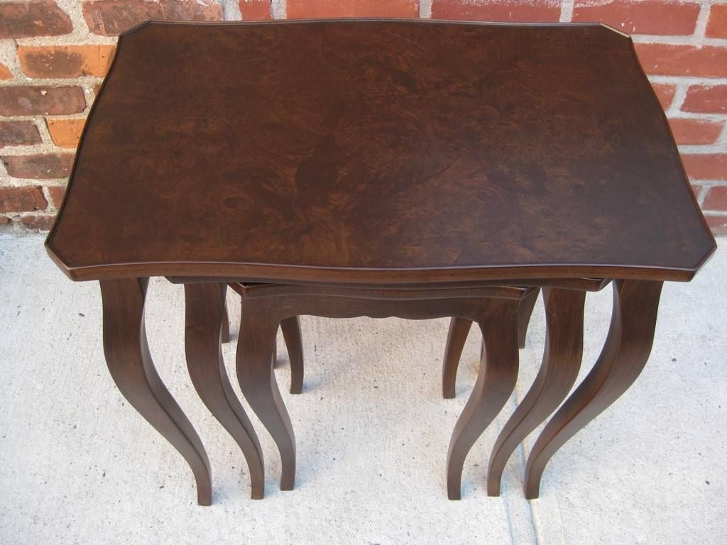 Set of Italian nesting tables, with curvaceous legs.