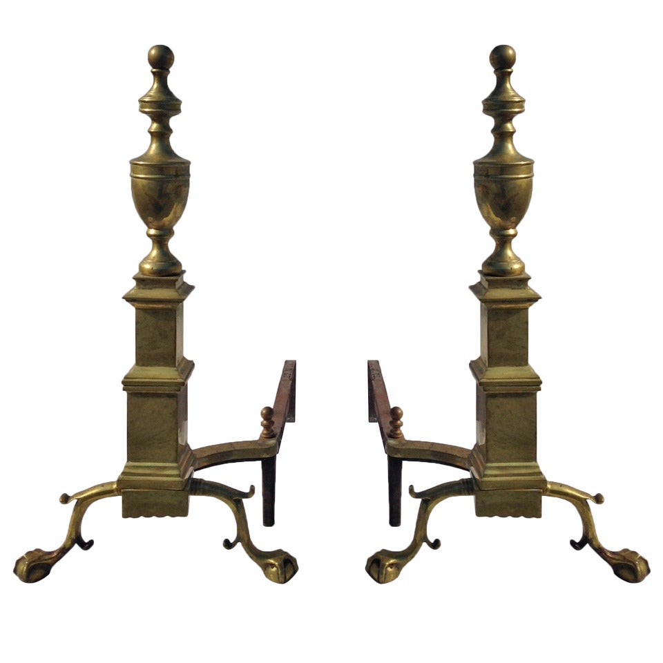 Pair of Large Andirons For Sale
