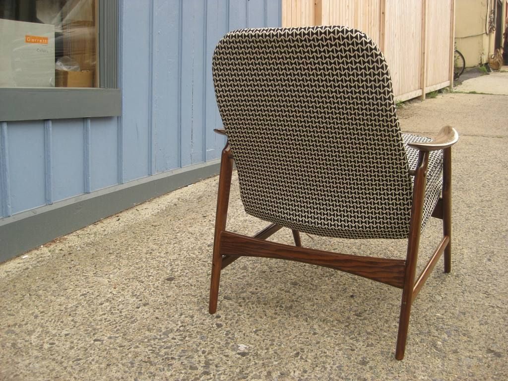 20th Century Pair of Upholstered Danish Lounge Chairs