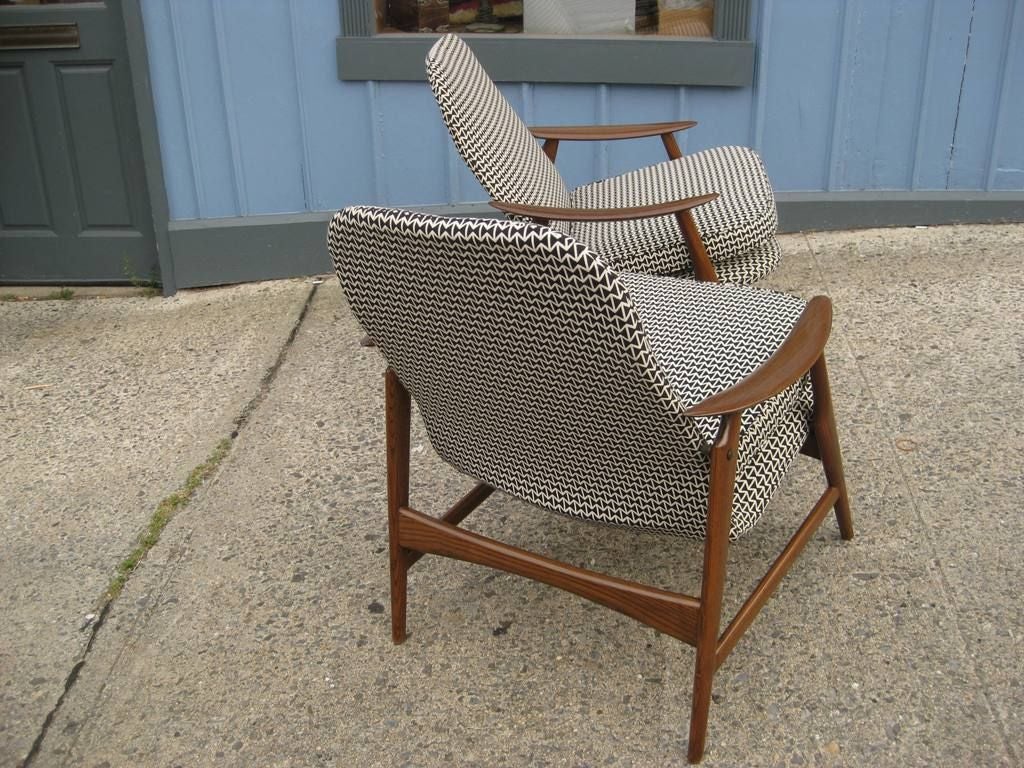 Pair of Upholstered Danish Lounge Chairs 2