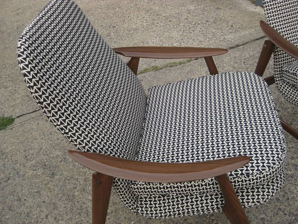 Pair of Upholstered Danish Lounge Chairs 3