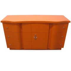 Serpentine Art Deco Orange Dresser