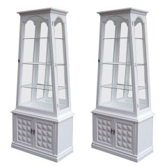 Pair of Obelisk Inspired Vitrines