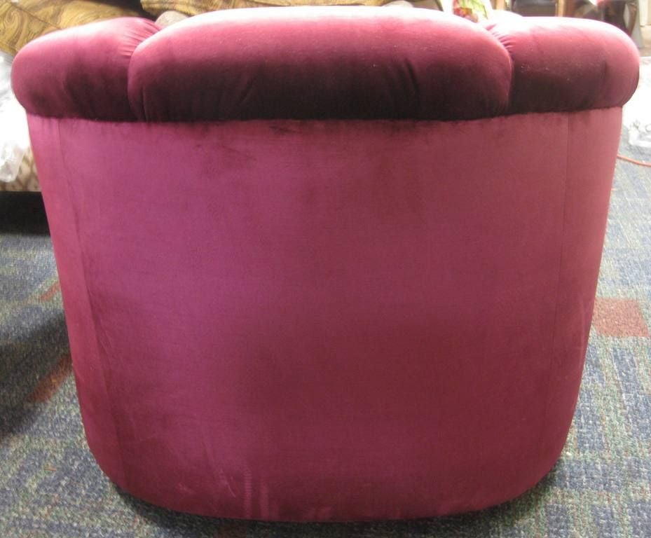 Pair of Plush Hollywood Glamorous Swivel Chairs In Excellent Condition In Bronx, NY