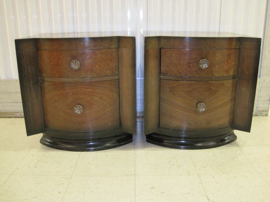 American High Style Art Deco Bedside End Tables
