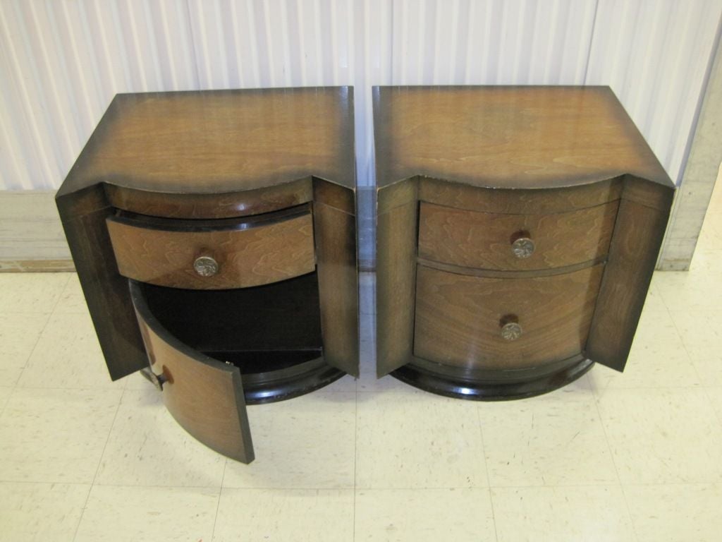 20th Century High Style Art Deco Bedside End Tables