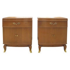 Fluted  Bedside / End Tables in the Manner of Baker