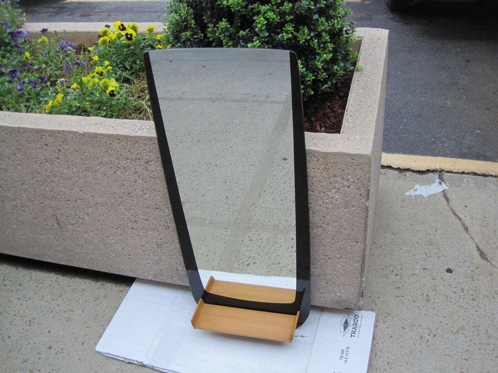Art Deco Inspired Entryway Mirror W/ Cantilever Shelf