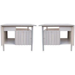 Pair of Widdicomb Fluted  Floating End Tables