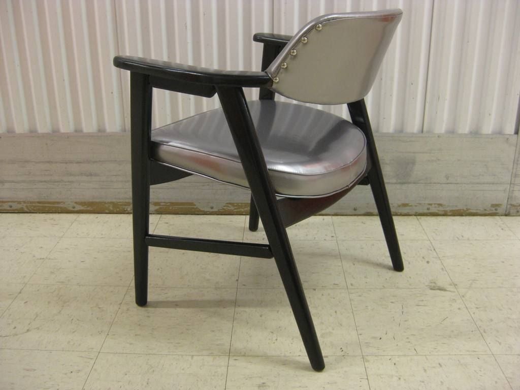 Ebonized Pair of Chairs after Edward Wormley For Sale