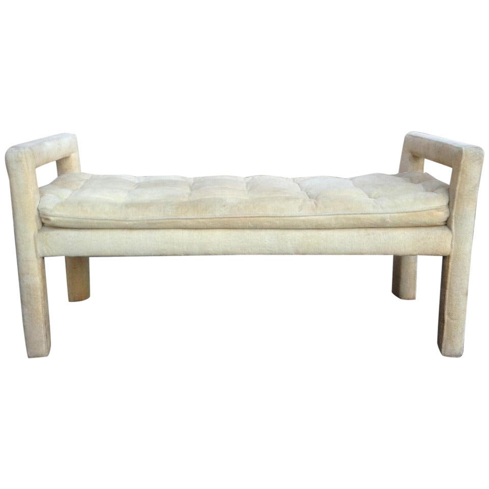 Curved Handle Bench After Milo Baughman For Sale