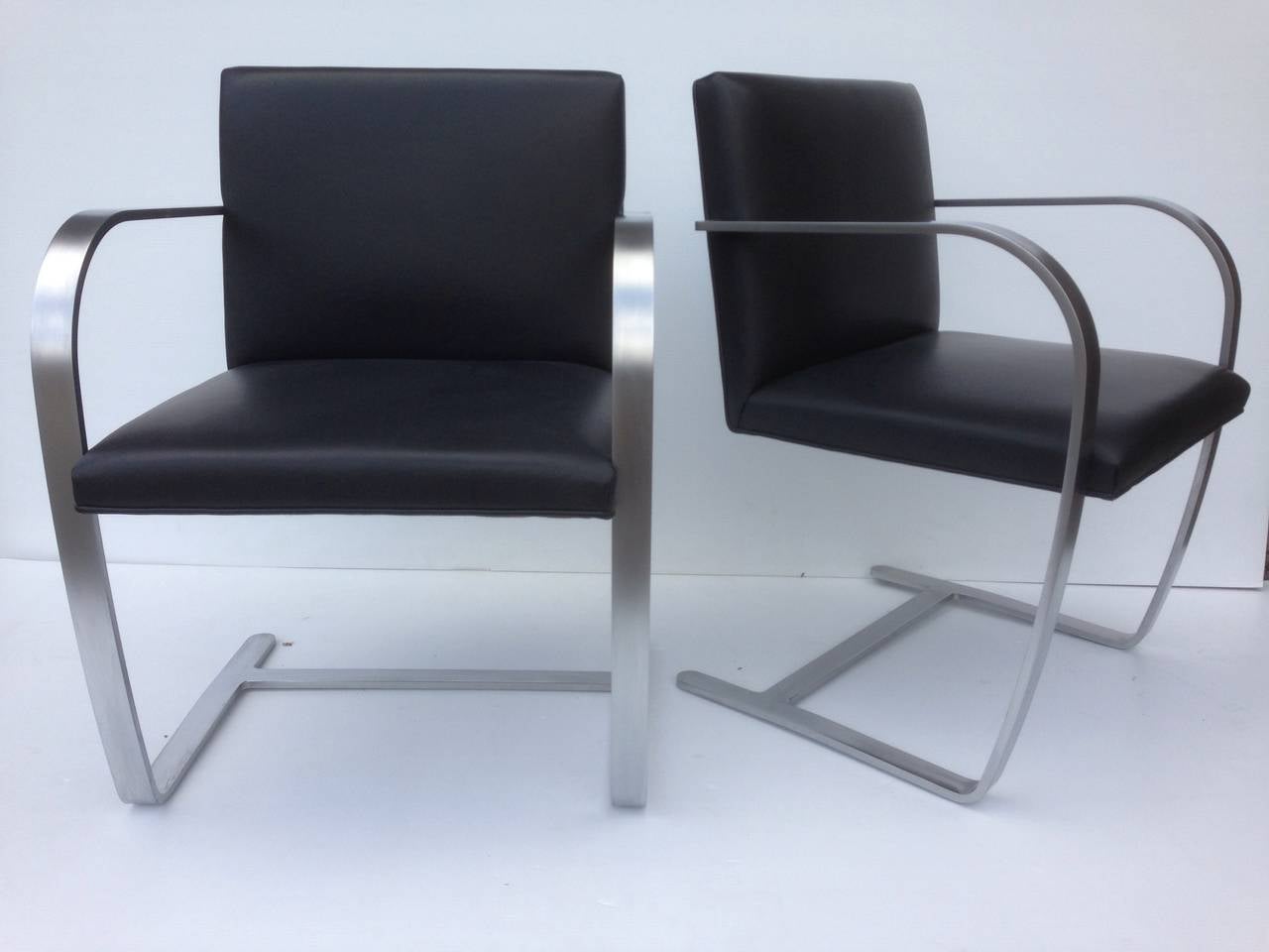 Steel One Two or Three Brno Mid-Century Mies van der Rohe Arm Chairs For Sale