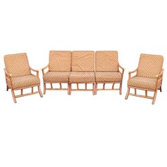 Set of Rattan Klismos Sun Room Chairs