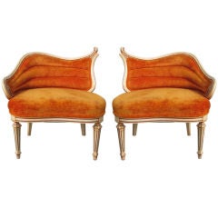 Pair of Asymmetrical Lounge Chairs