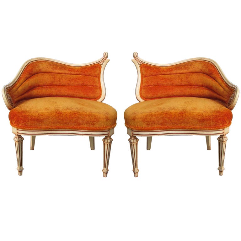 Pair of Asymmetrical Lounge Chairs