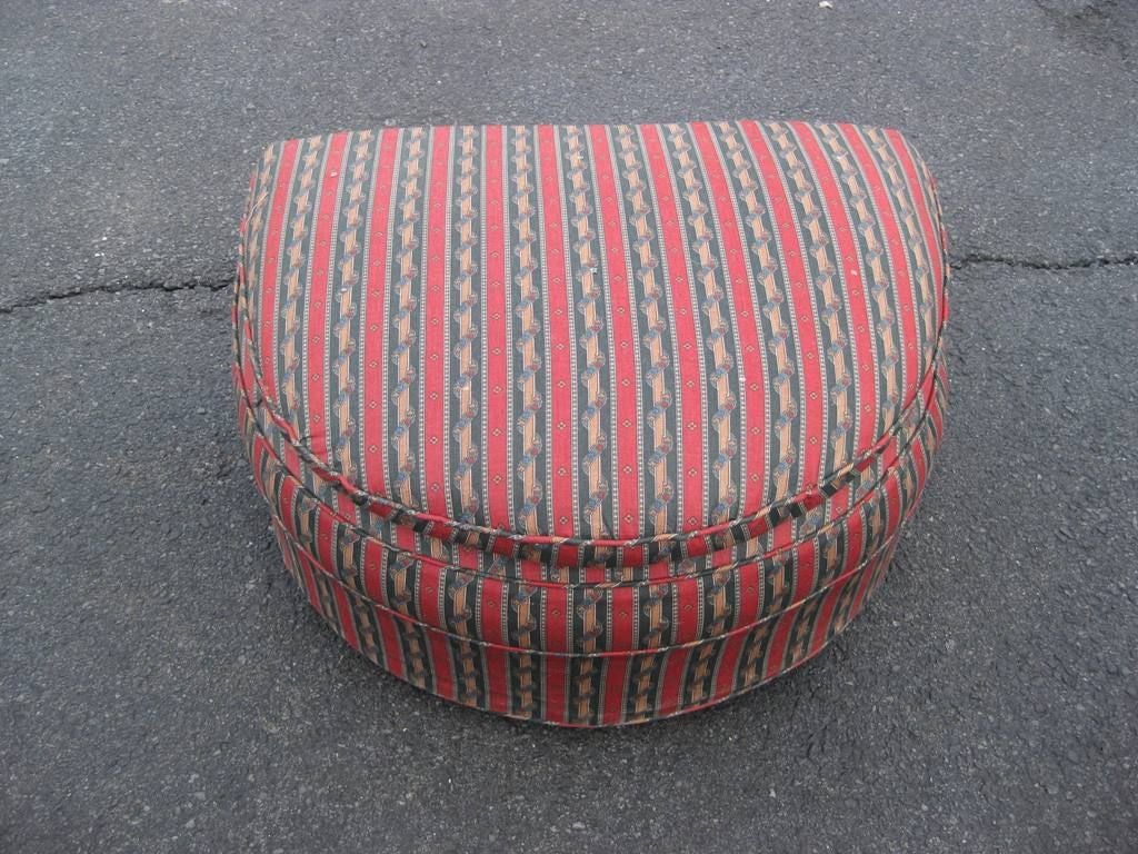Mid-Century Modern Demilune Rolling Ottoman For Sale