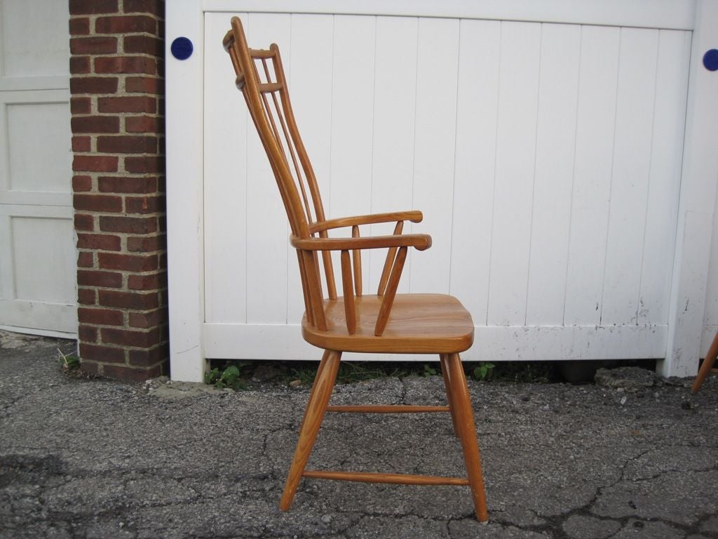 Set of Six Windsor Tall Back Dining Chairs In Good Condition In Bronx, NY