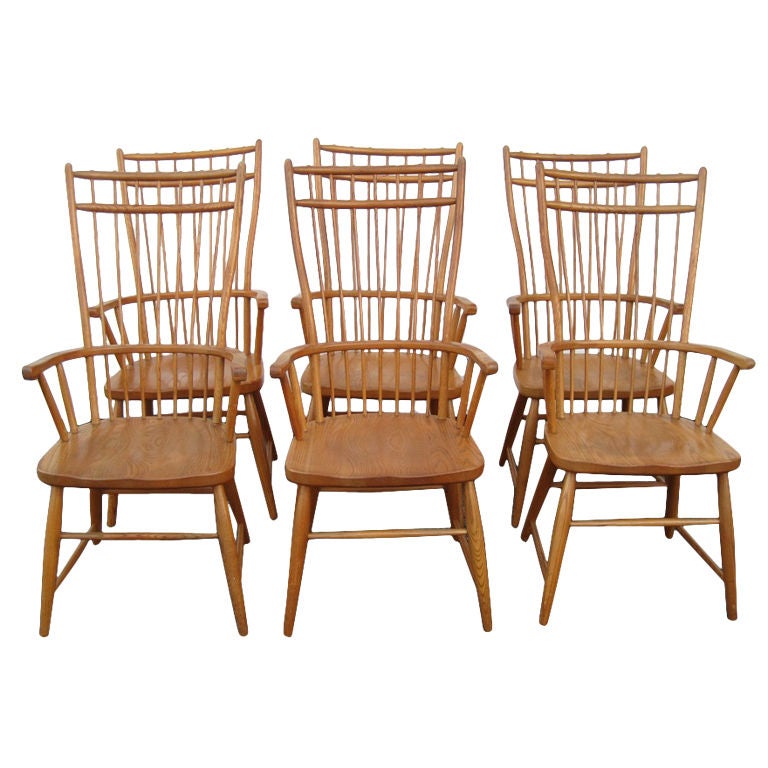 Set of Six Windsor Tall Back Dining Chairs