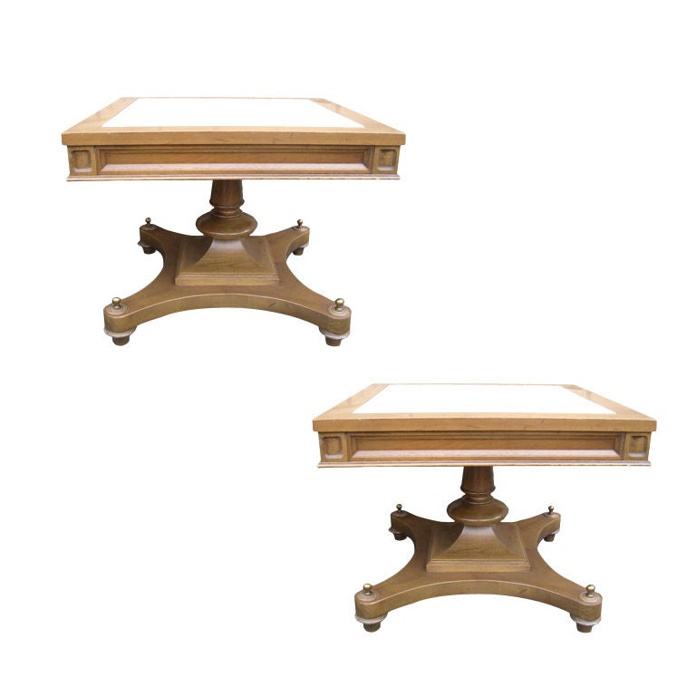 Pair of Regency Low Square End Tables, Gueridon For Sale