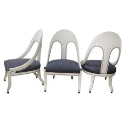Stylish Set of Three Spoon Back Slipper Chairs