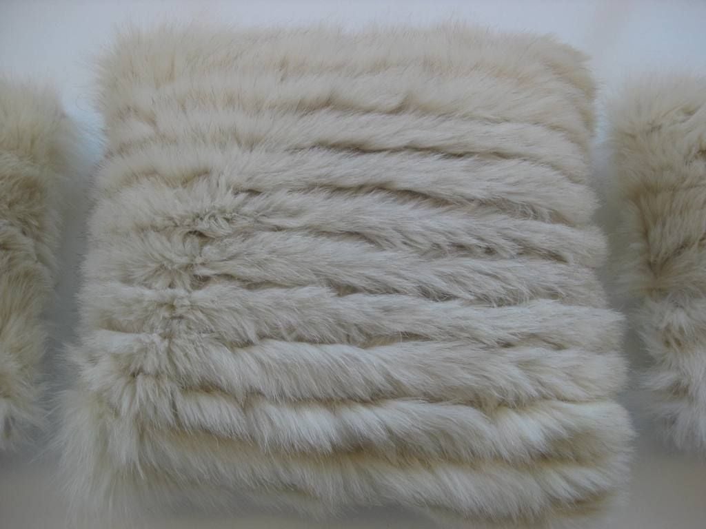 American Set of 3 Fox Fur Pillows
