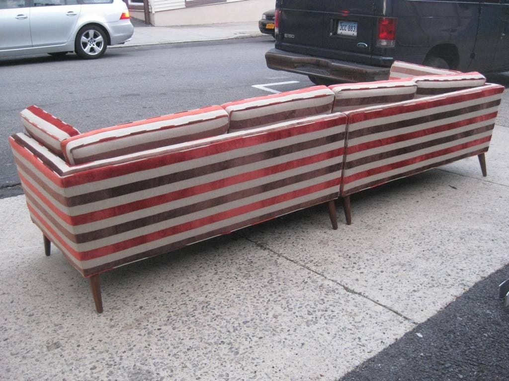 Mid-Century Modern Pair of Jet Age Modern Sofas Chaise Lounge or Daybed