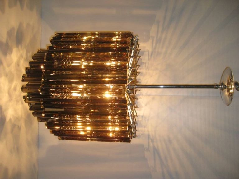 Rare Smoked Murano Crystal Chandelier By Camer In Excellent Condition For Sale In Bronx, NY