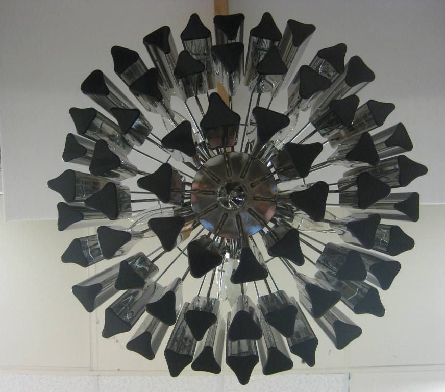Rare Smoked Murano Crystal Chandelier By Camer For Sale 1