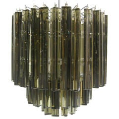 Rare Smoked Murano Crystal Chandelier By Camer
