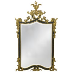 George III High Style Black and Gold Gilt Mirror