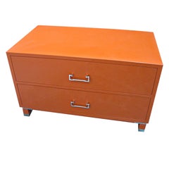 Baker Floating Orange Dual Sided Two-Drawer Cocktail Table