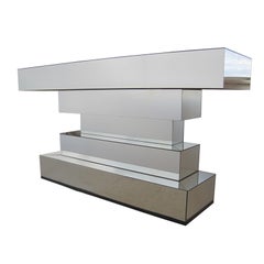 Mid Century Modern Floating Mirrored Console