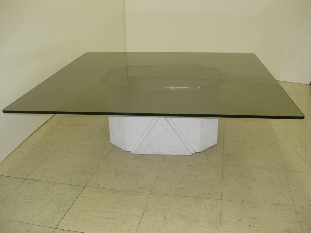 Mid-Century Modern Plaster Cocktail Table after Serge Roche For Sale