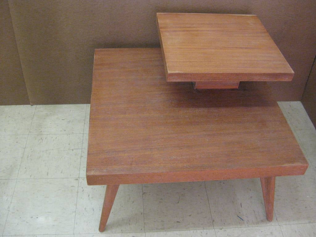 Mid-Century Modern Large Whitewash Chimney Top Side Table after McCobb For Sale