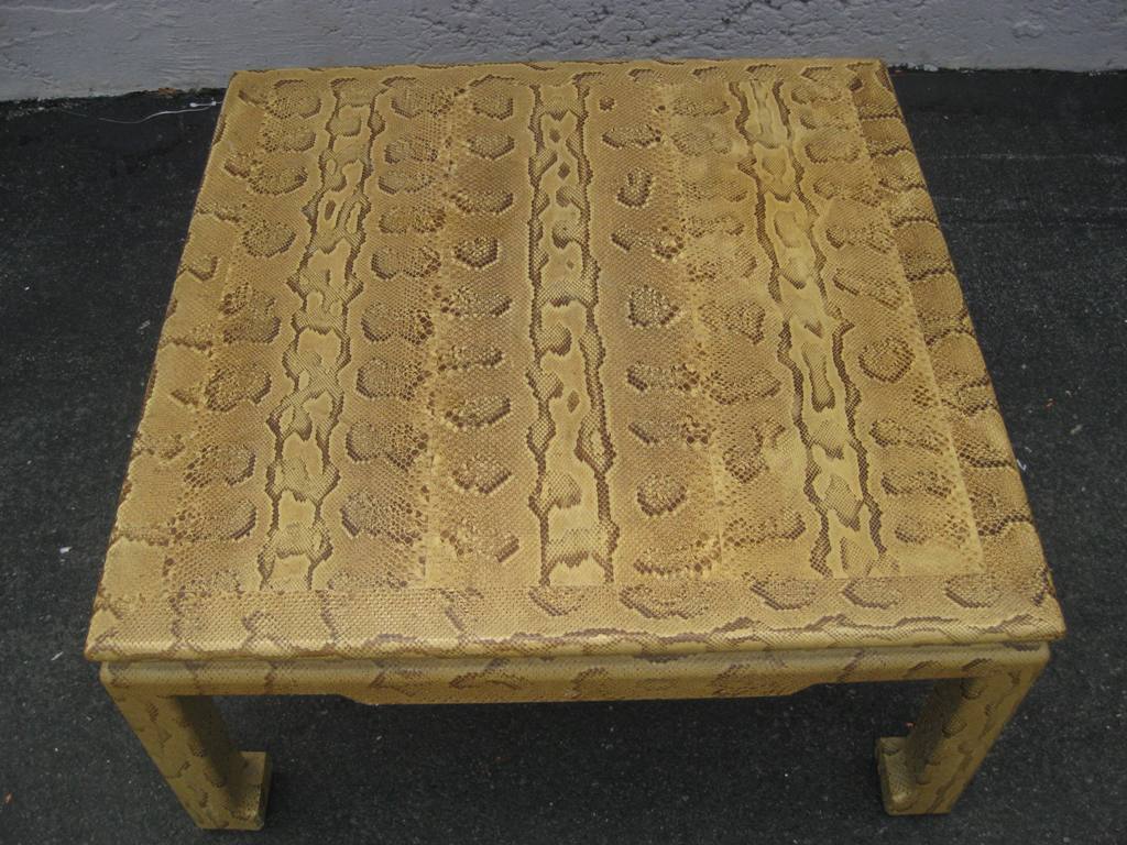 Mid-Century Modern Karl Springer Python Cocktail Table