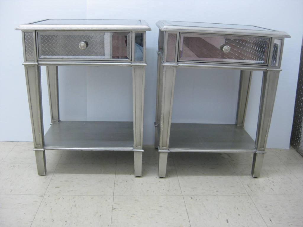 Pair Of Tall Mirrored End Tables At 1stdibs Pair Of Tall Mirrored End Tables 2