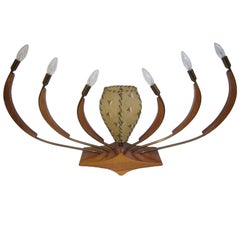 Mid-Century Modern Temple Menorah Style Lamp