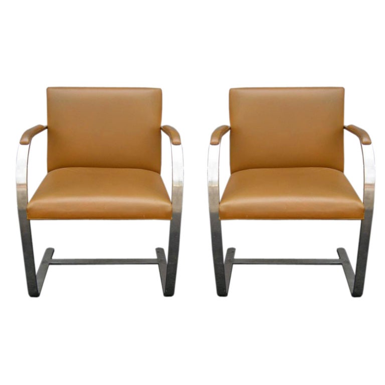 Pair of Ludwig Mies van der Rohe Bruno Chairs for Knoll