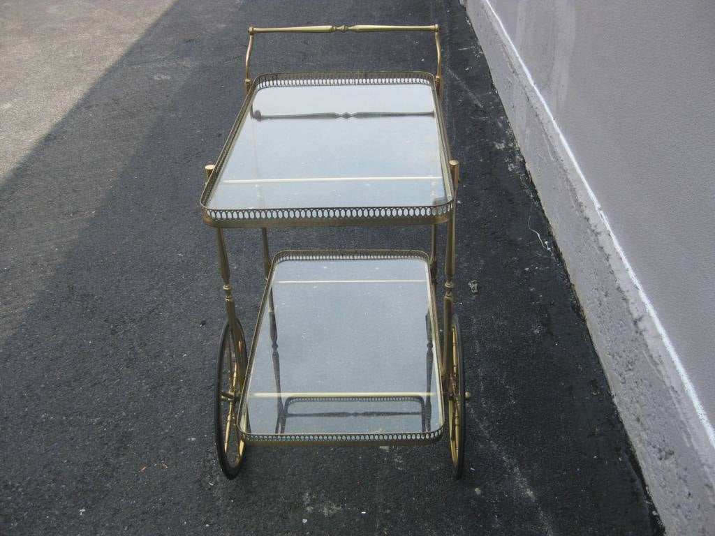 American Solid Brass Rolling Tea /Bar Serving Cart