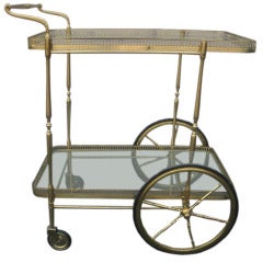 Solid Brass Rolling Tea /Bar Serving Cart