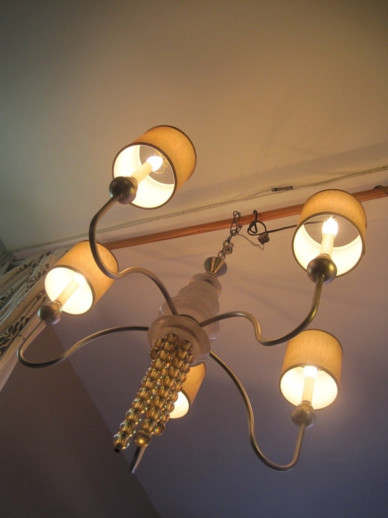 American Pair of Glamorous Gio Ponti Style Chandeliers For Sale