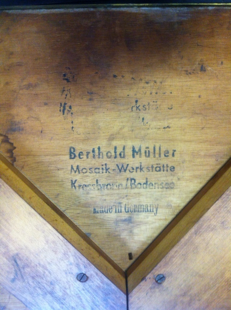 Signed Berthold Muller Miniature Mosaic Cocktail Table In Good Condition For Sale In Bronx, NY