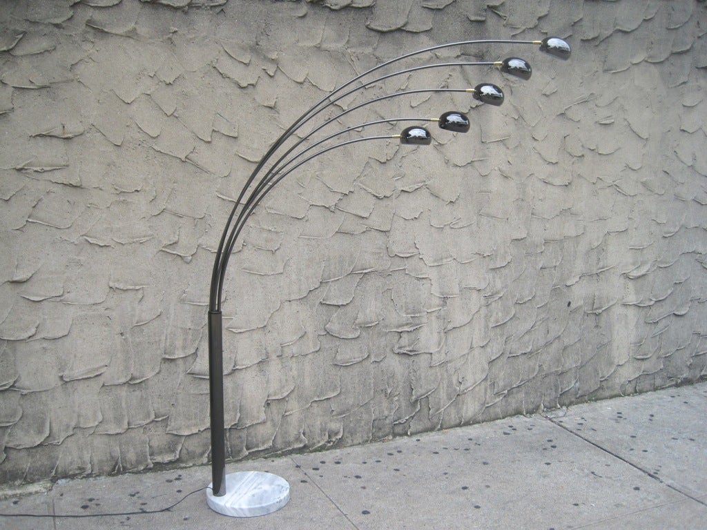 five arm arc floor lamp