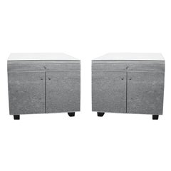 Pair of Large Mirrored Night Stands