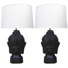 Vintage Pair of Buddha Lamps