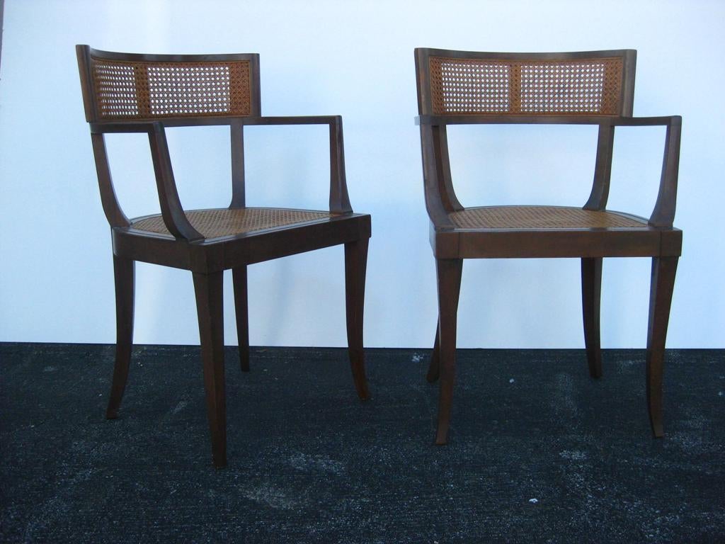 Pair of Klismos Captain Arm chairs by T.H.Robsjohn Gibbings.