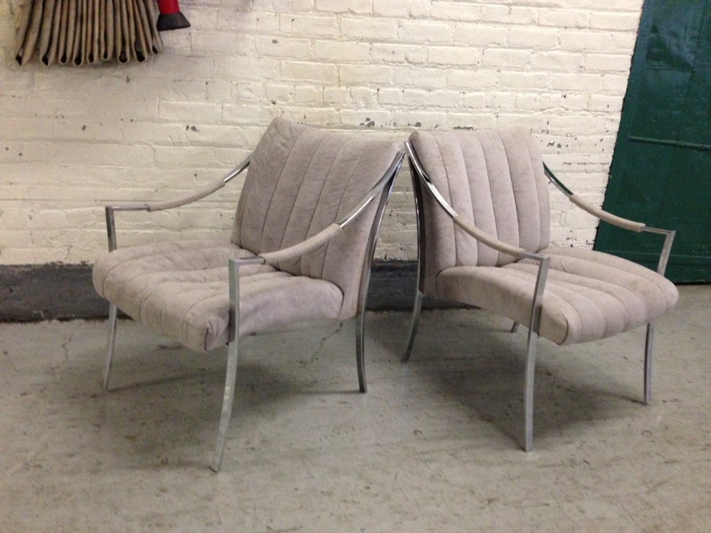 Pair of Milo Baughman Klismos Lounge Chairs
