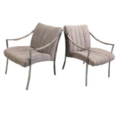 Pair of Milo Baughman Klismos Lounge Chairs 5