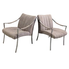 Pair of Milo Baughman Klismos Lounge Chairs