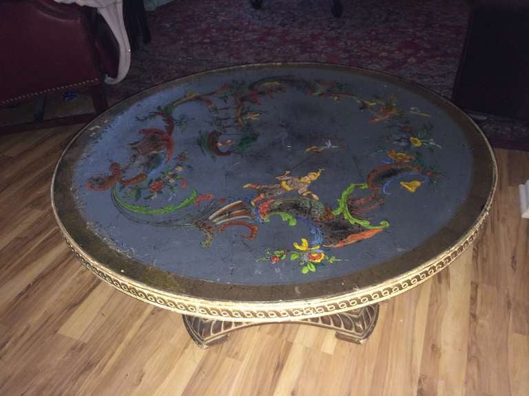 Vintage Eglomise Chinoiserie Mirror Coffee Table
